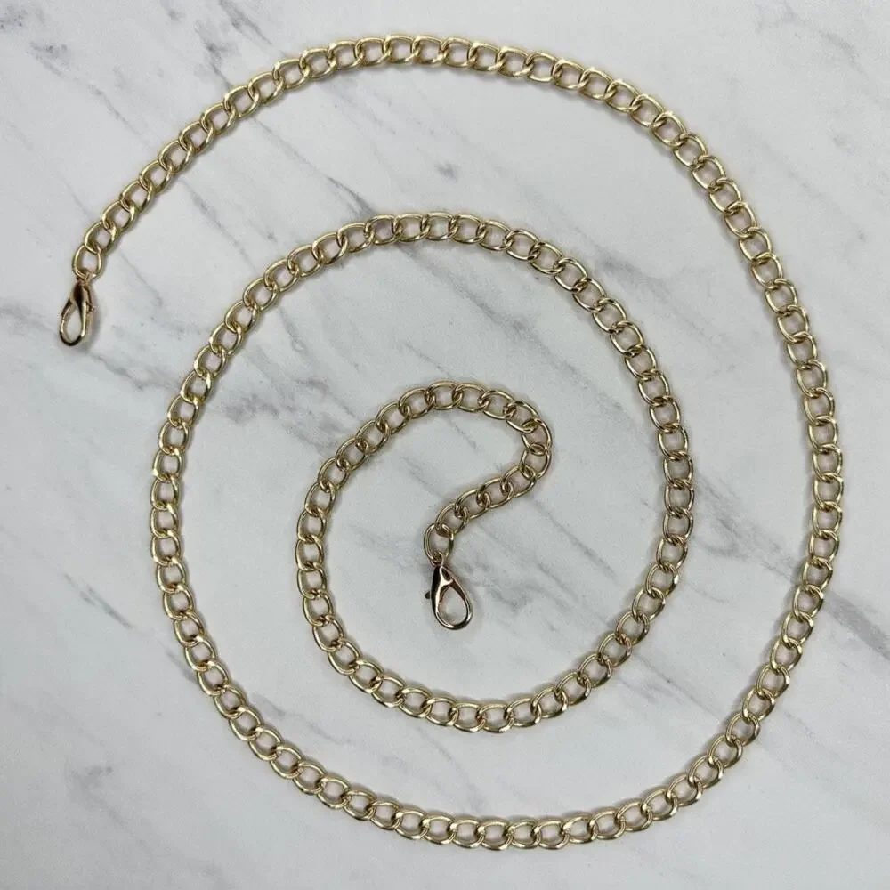 Gold Tone Chain Purse Strap 46" Crossbody Bag Replacement ✨ - Picture 1 of 11